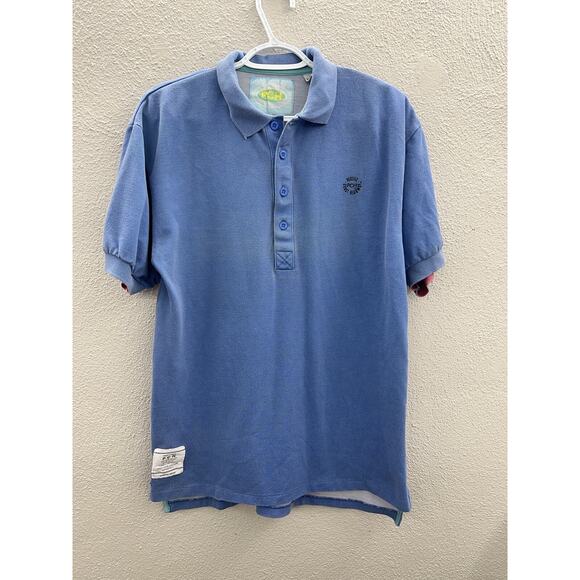 Vintage Mens Shirt Size Medium Pacific Coast Highway Blue Short Sleeve Polo - Picture 1 of 12